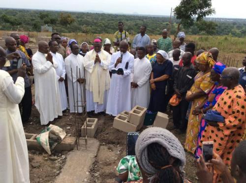 Laying of foundation of a chapel at Oke Maria Pilgrimage & Retreat Centre by Most Rev. Emmanuel Badejo