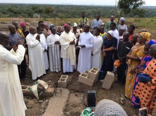 Laying of foundation of a chapel at Oke Maria Pilgrimage & Retreat Centre by Most Rev. Emmanuel Badejo