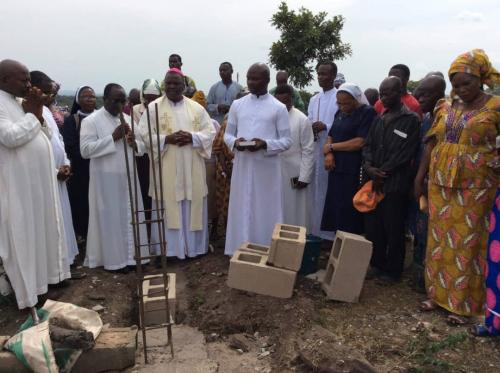 Laying of foundation of a chapel at Oke Maria Pilgrimage & Retreat Centre by Most Rev. Emmanuel Badejo
