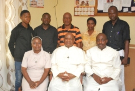 SIGNIS President, Very Rev. Fr. Patrick, the Vice-President, Rev. Fr. Francis Adetunji and the Director of Communications, Sr Eunice Ikufisile (OSF) with members of Communications, Oyo Diocese