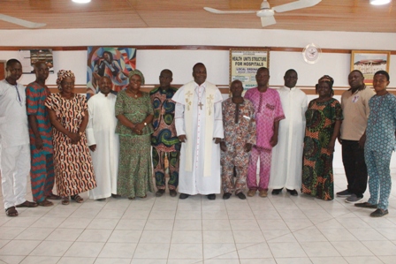 Bishop Badejo, Priests with the new executives of Oyo Diocesan Laity