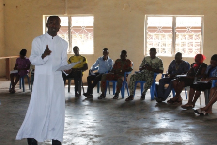Fr Bejamin Jolasun at the Communication Seminar in Ogbomoso
