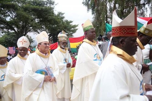 The African Bishops at the SECAM Golden Jubilee Opening ceremony in Kampala, Uganda