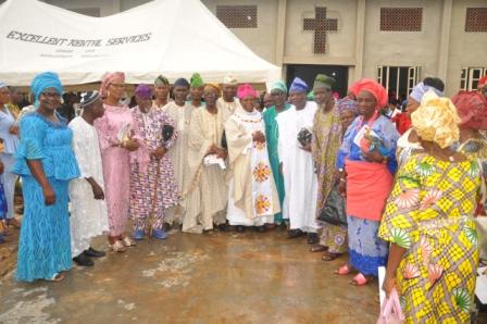 Msgr Emmanuel Yakubu with some guests and well wishers.
