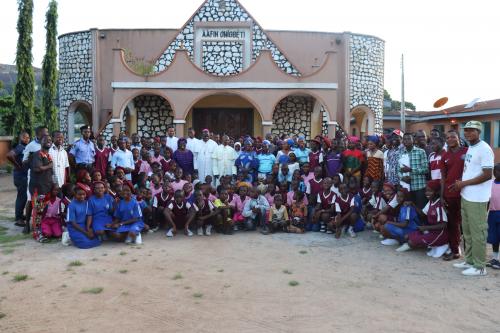 Bishop Badejo, Msgr Olawumi, Frs Adewuyi and Irekiigbe and members of St Peter's Igbeti on Friday 18th October after a courtesy visit to the Palace of the King of Igbeti.