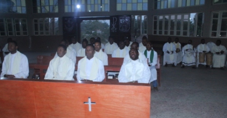 Cross section of the Priests at Mass.