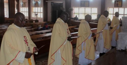 Renewal of promises by the Deans of the Deaneries in the Diocese who are representing all the other priests.