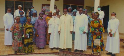 Group picture after the grant support program organized for some of the widows in the Diocese on the 3rd of June, 2020.