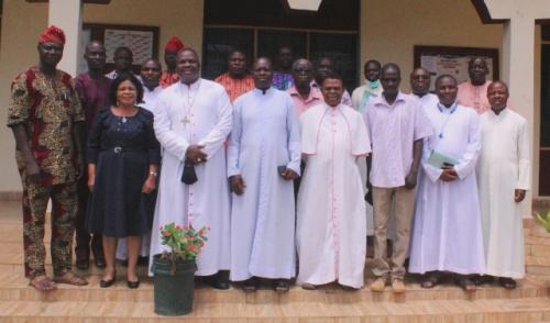Bishop Badejo and members of the Oyo Diocesan Land Commission after the inauguration of the commission on Thursday 2nd of July 2020 at the Bishop’s Office